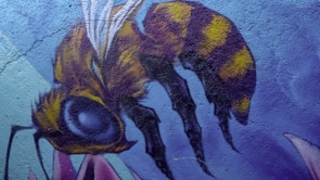 Colorful hive-themed NFT artwork with honeycomb patterns