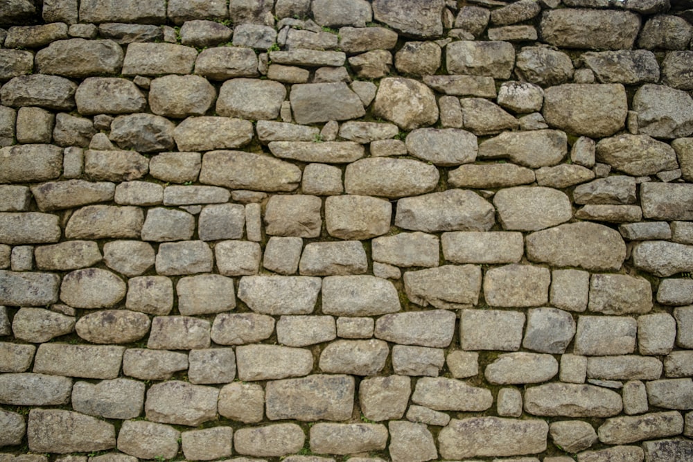 gray and black brick wall