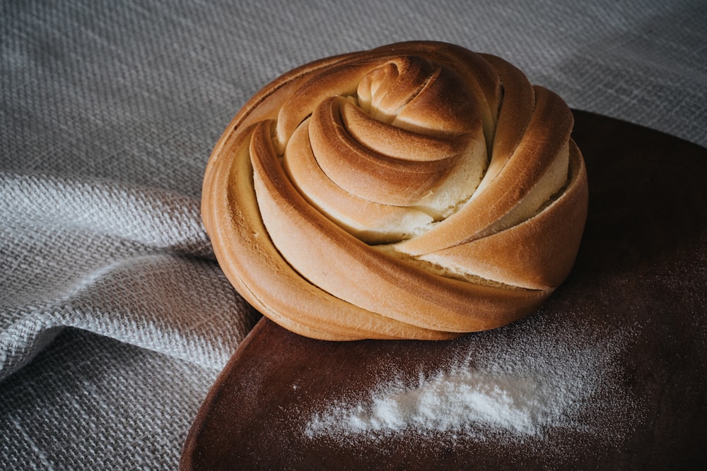 brown pastry on white textile