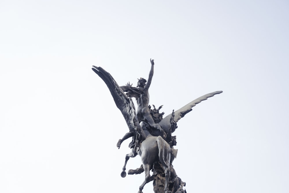 black and white dragon statue