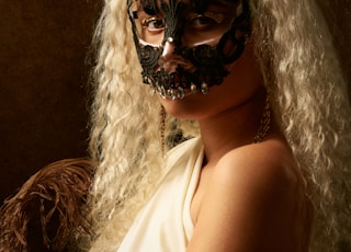 woman with white and black face paint