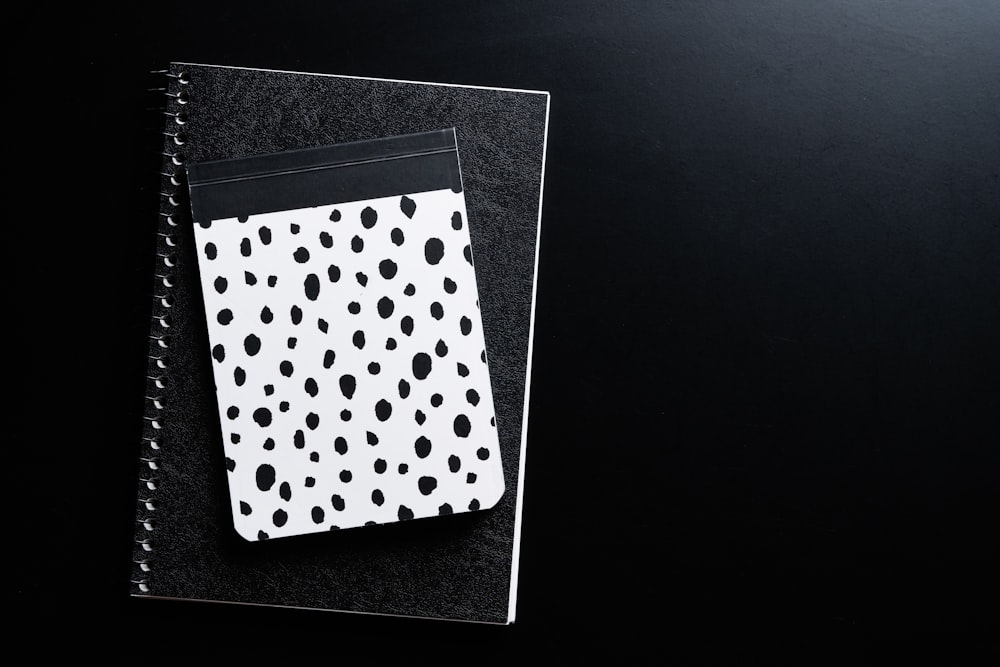 white and black polka dot card