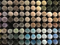 A collection of high-density mesh samples on display.
