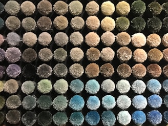 A collection of high-density mesh samples on display.