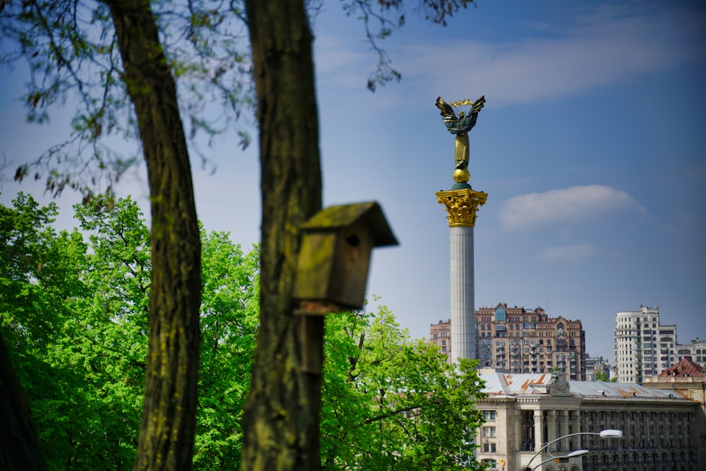 brown wooden birdhouse on tree