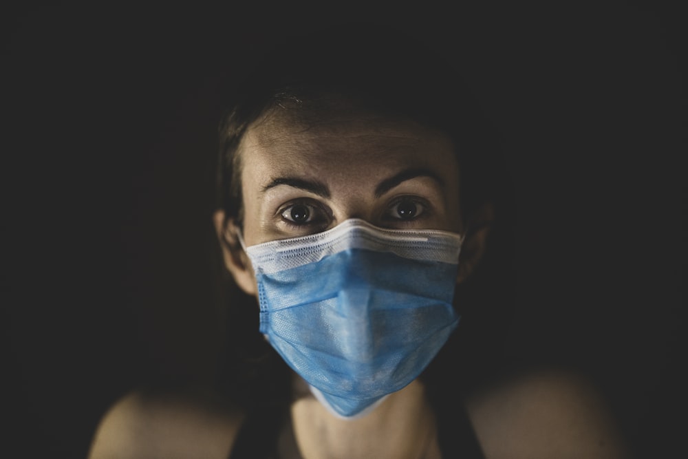 woman with blue face paint