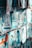 Numerous paintings, each depicting vibrant street scenes with colorful buildings and arched doorways, are displayed side by side. The images are rich in blue and turquoise tones, reflecting a Mediterranean or North African aesthetic.