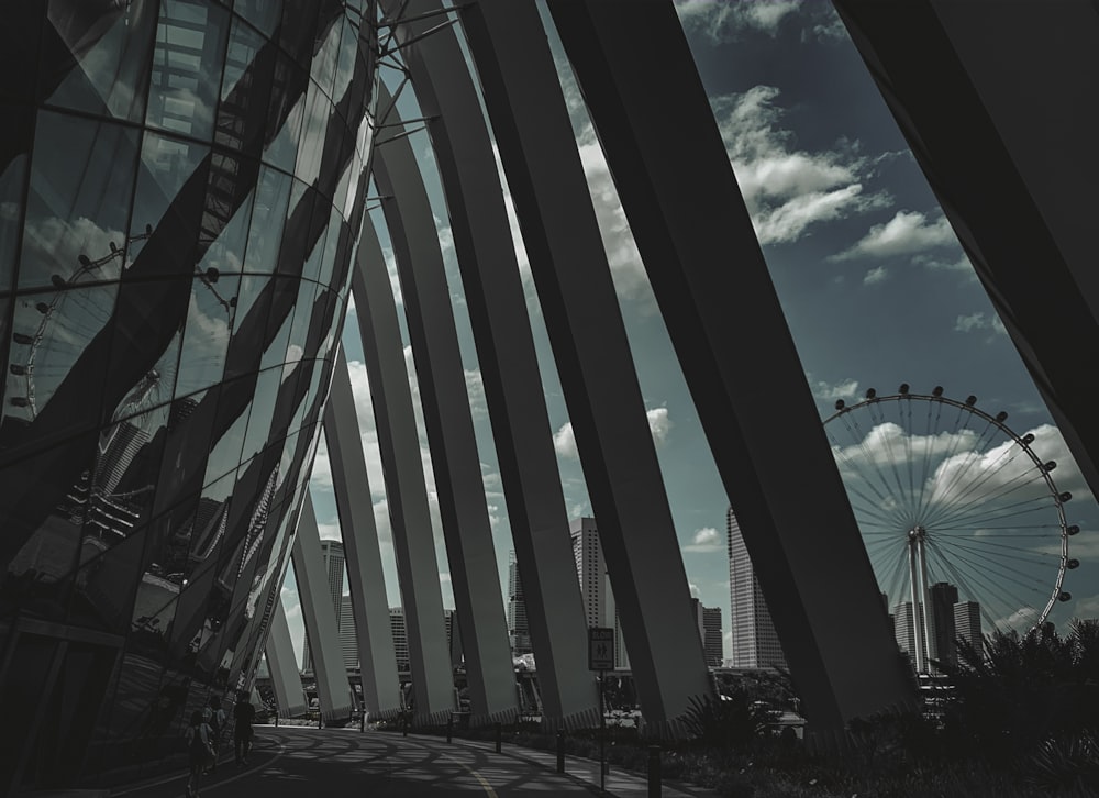 black and white photo of a building