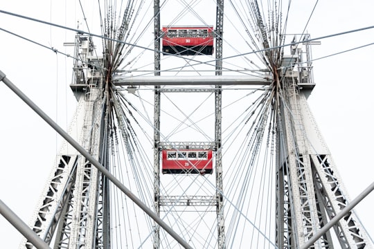 red and white metal tower in Wiener Riesenrad Austria