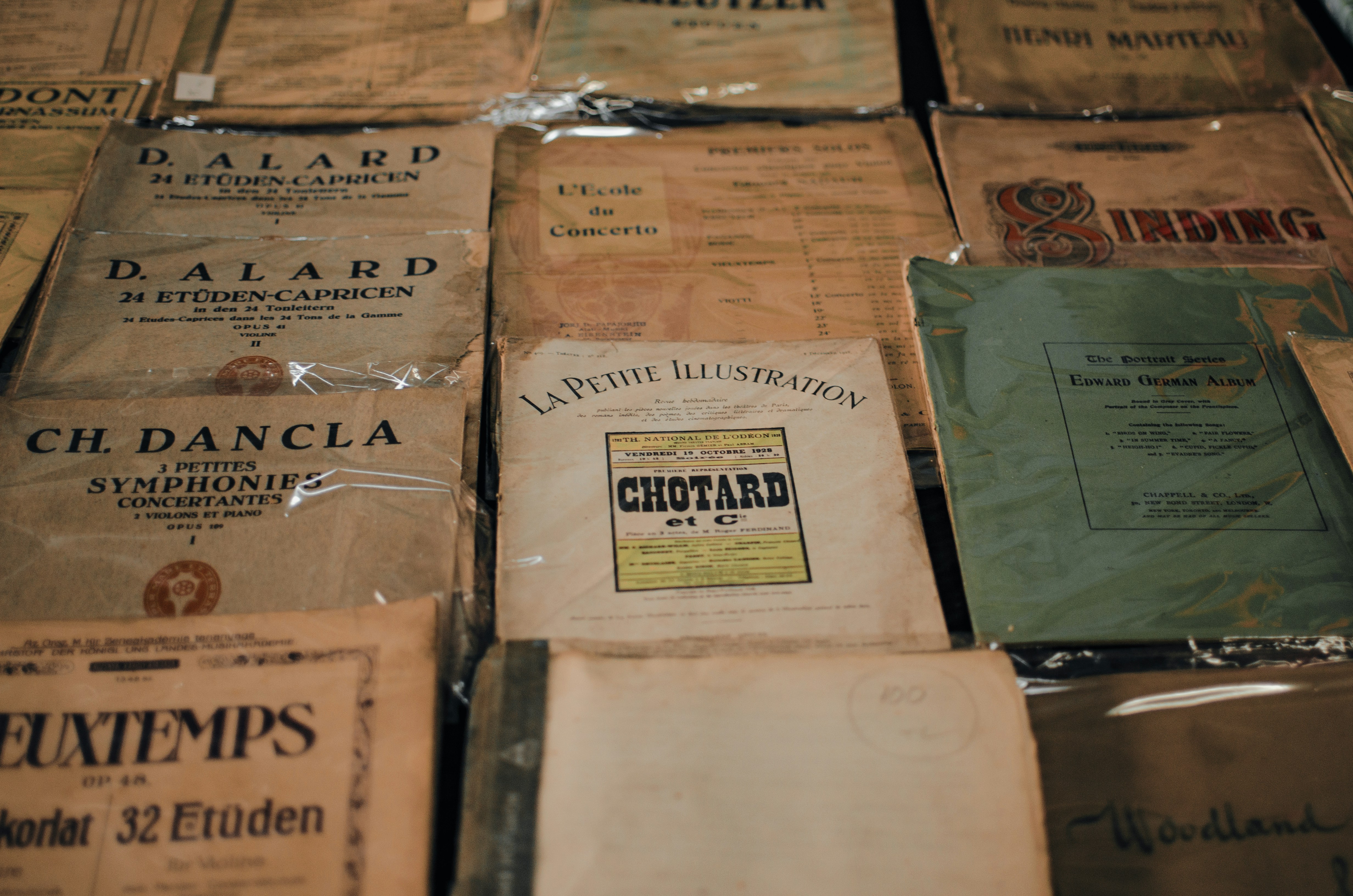 brown and green plastic packs