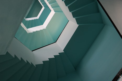 white and blue spiral illustration