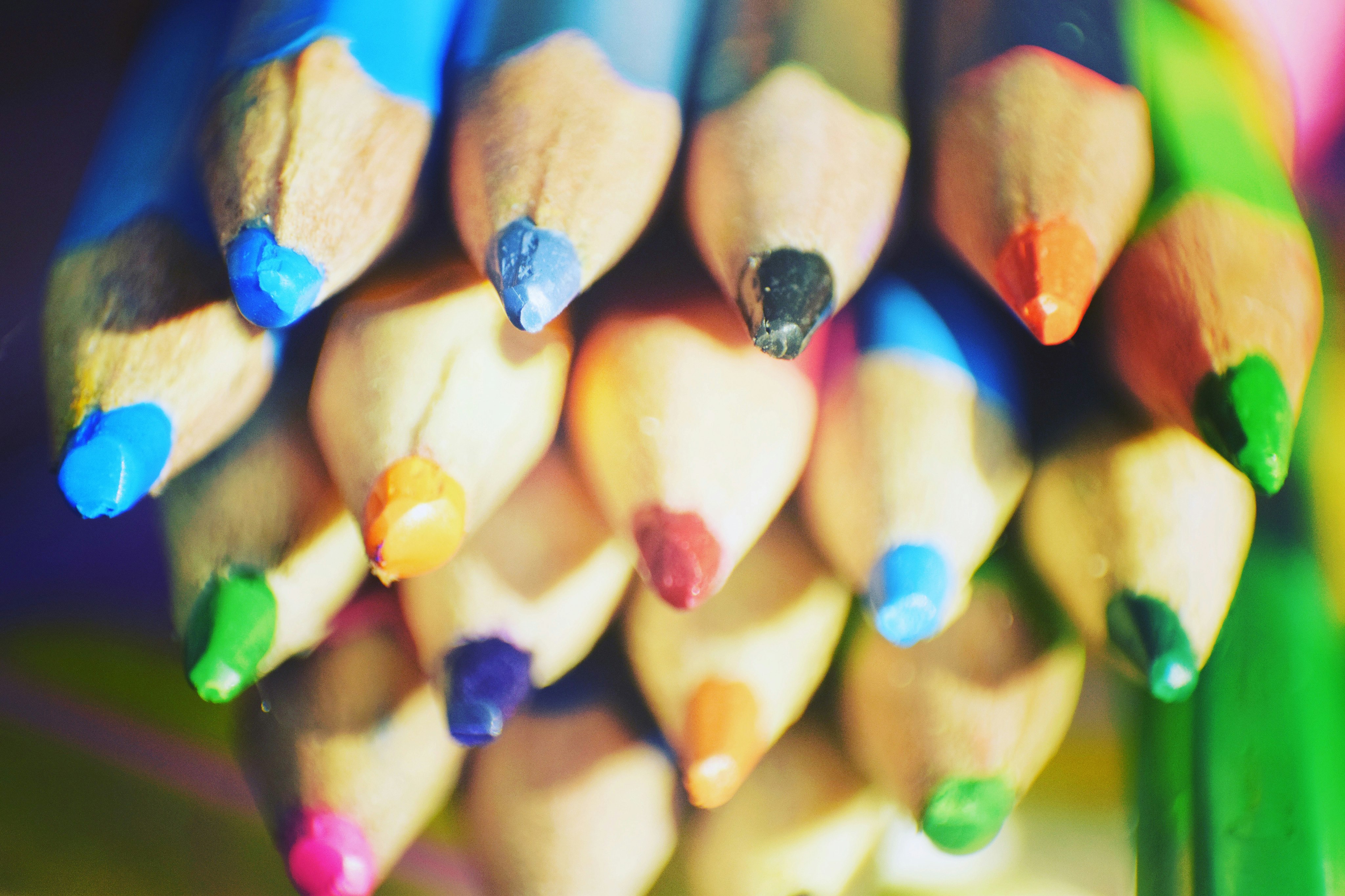 close up photo of color pencils