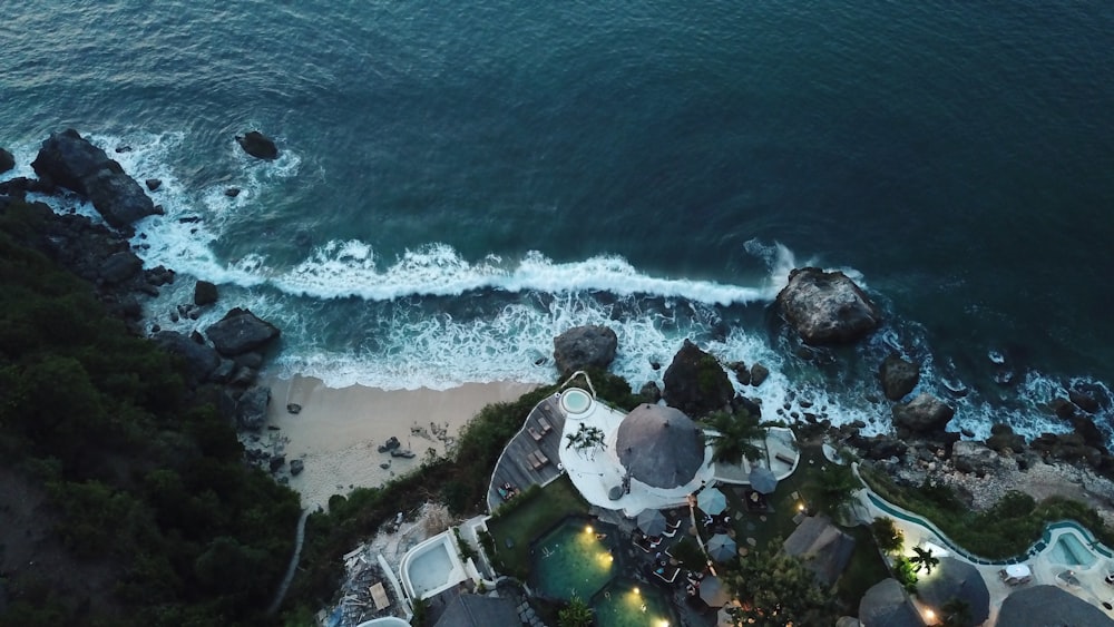 aerial view of beach during daytime