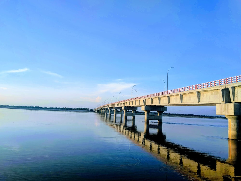 gray concrete bridge over body of water during daytime