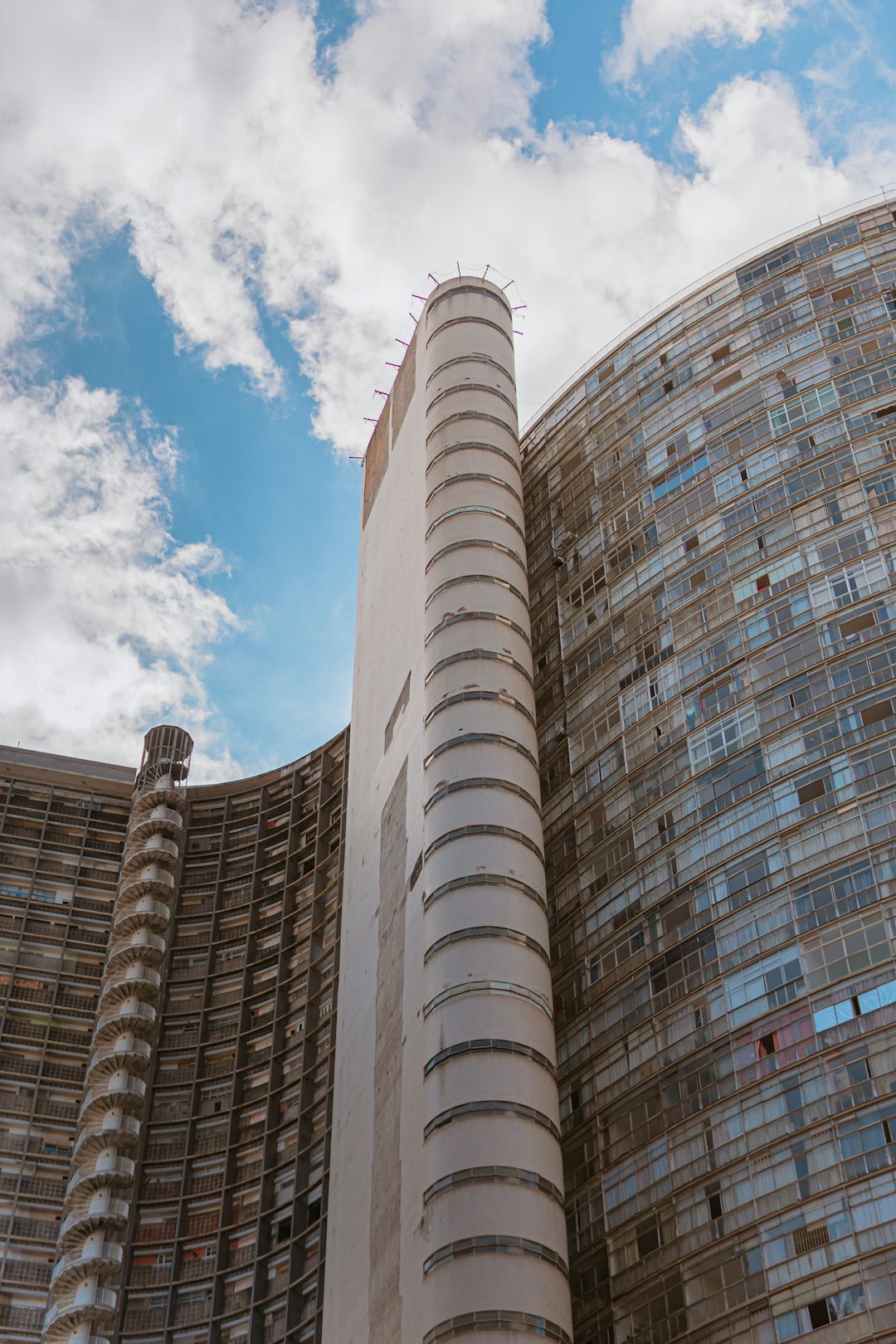 brown and blue concrete building