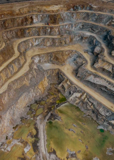 brown and green rock formation