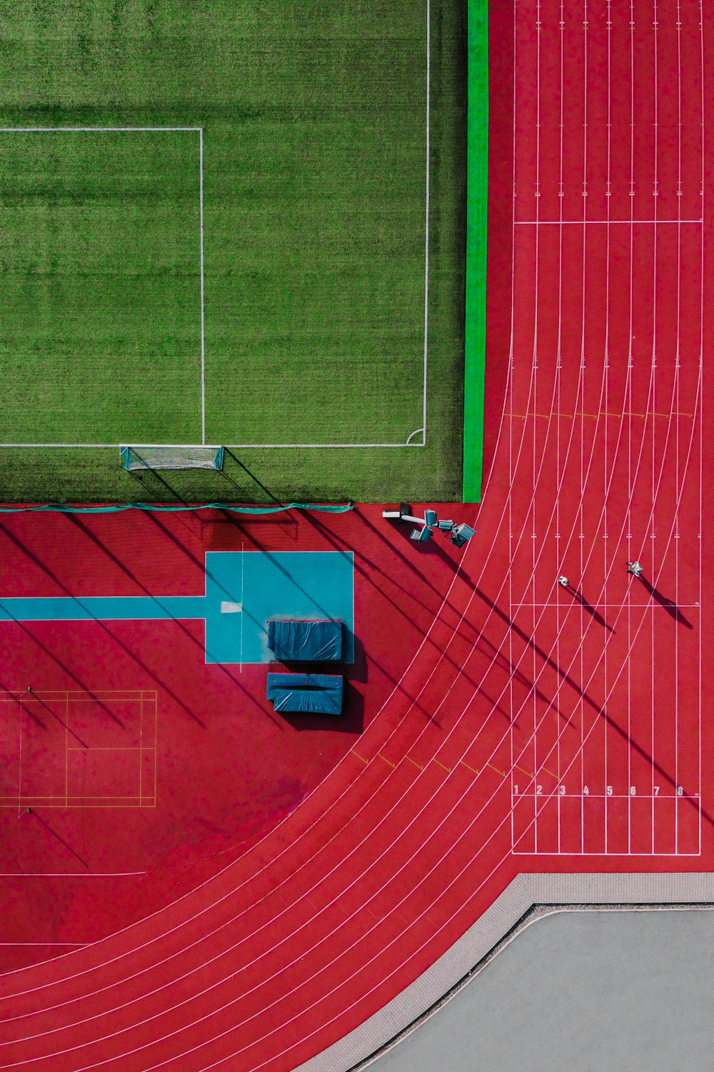 green and red soccer field