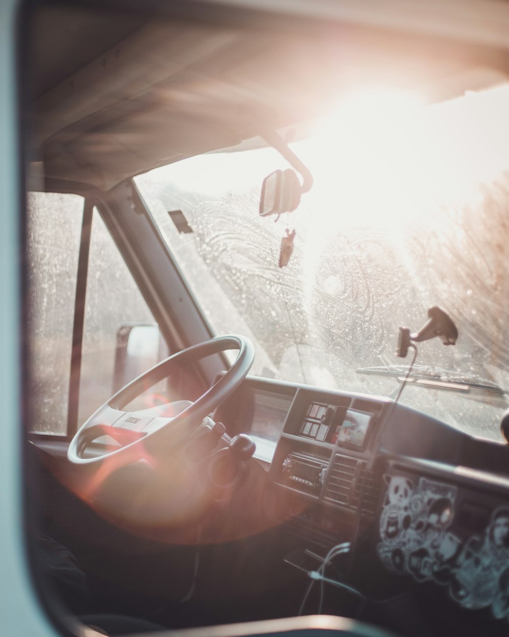 car window with white snow