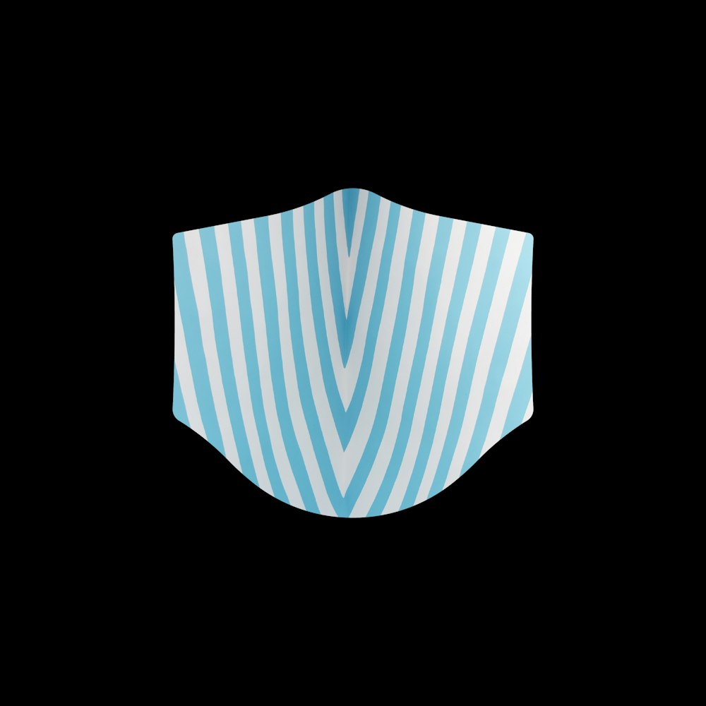 blue and white striped heart illustration
