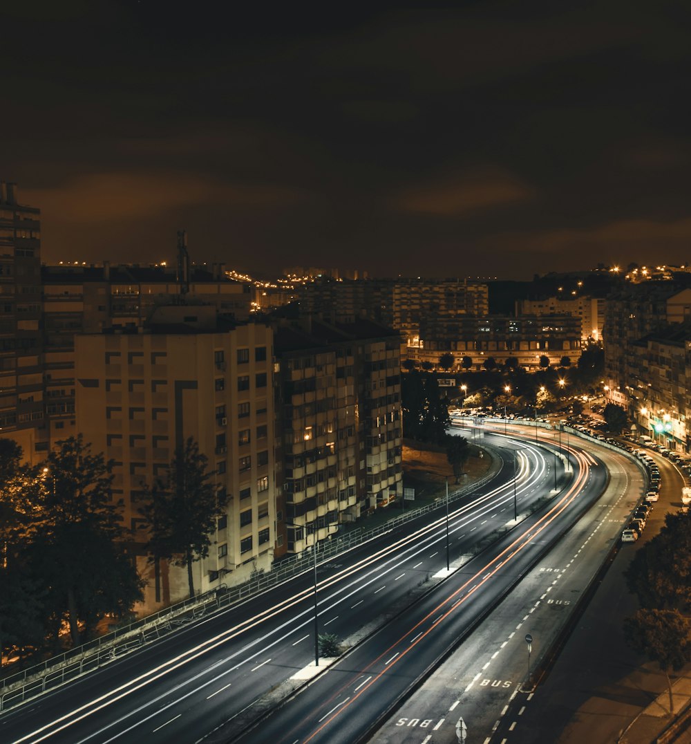 time lapse photography of city during night time