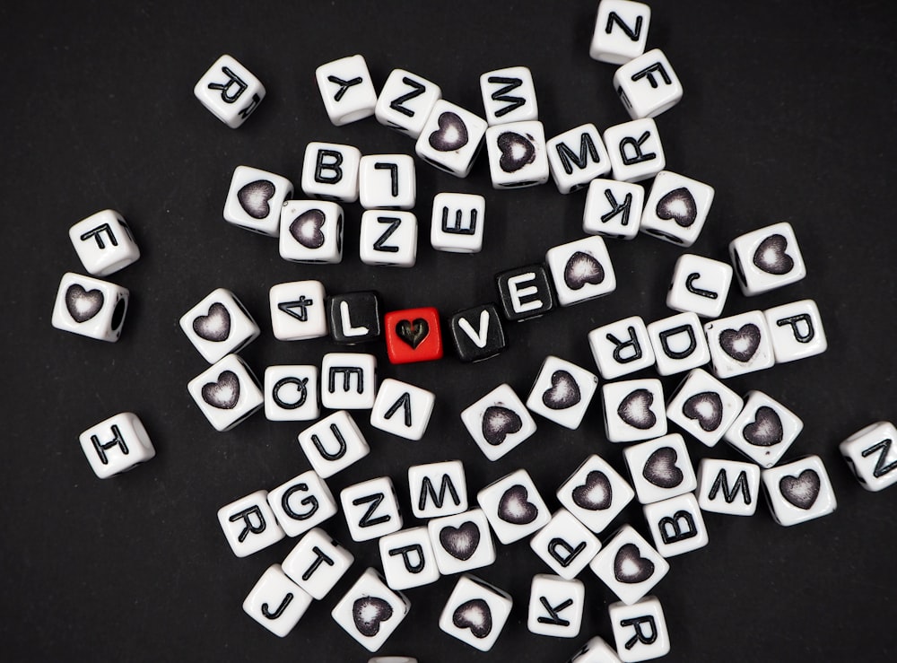 white and black letter letter letter letter letter blocks