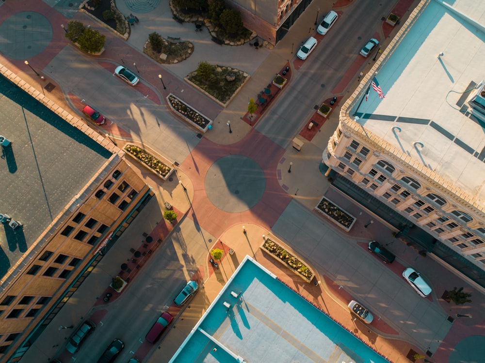 aerial view of basketball court