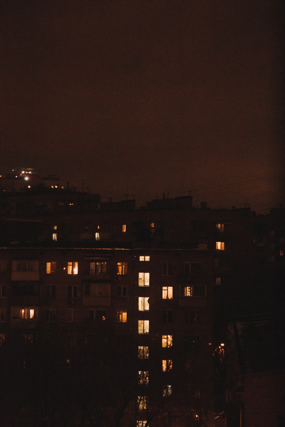 brown concrete building during night time