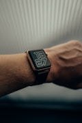 silver aluminum case apple watch with black sport band