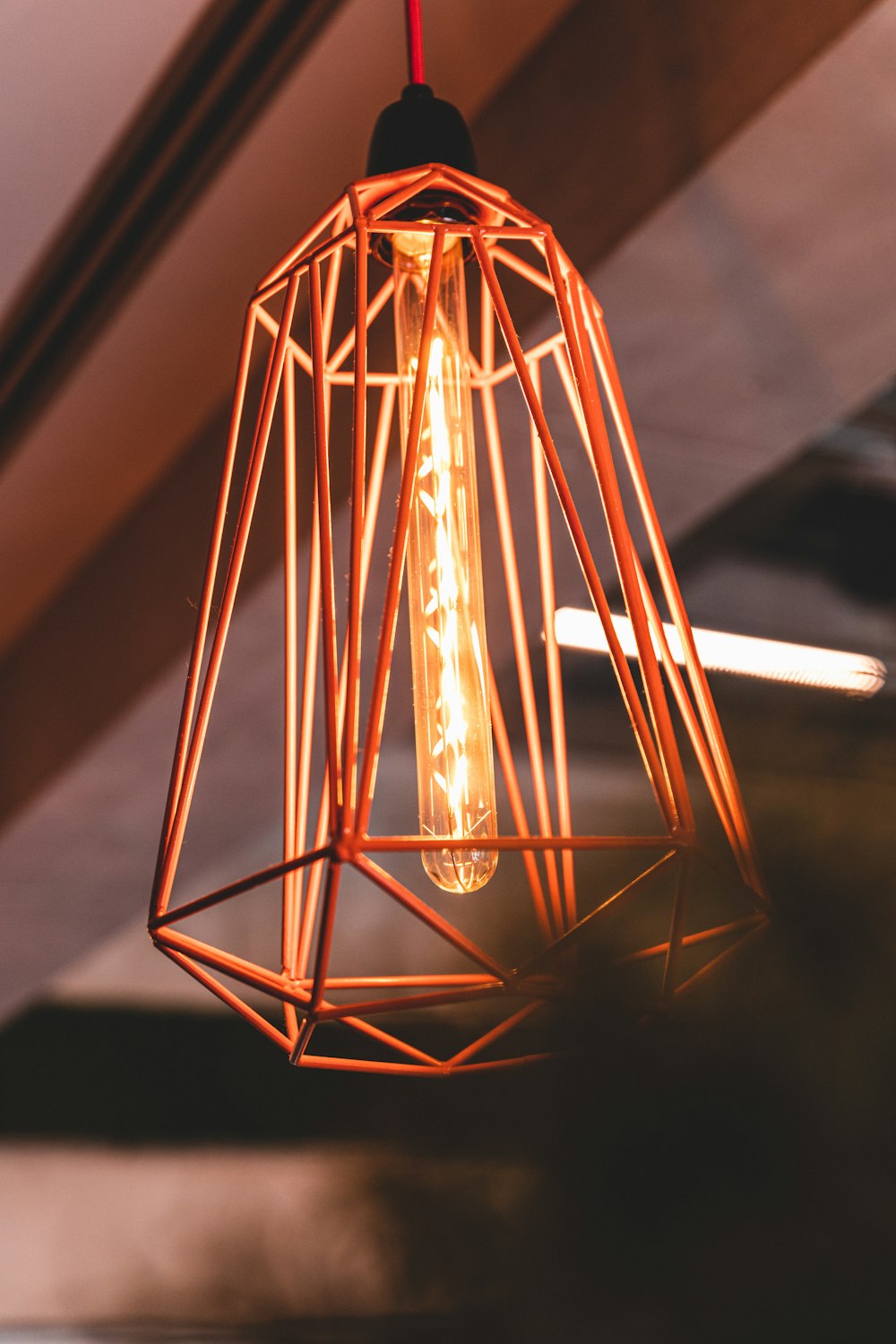 white and brown pendant lamp