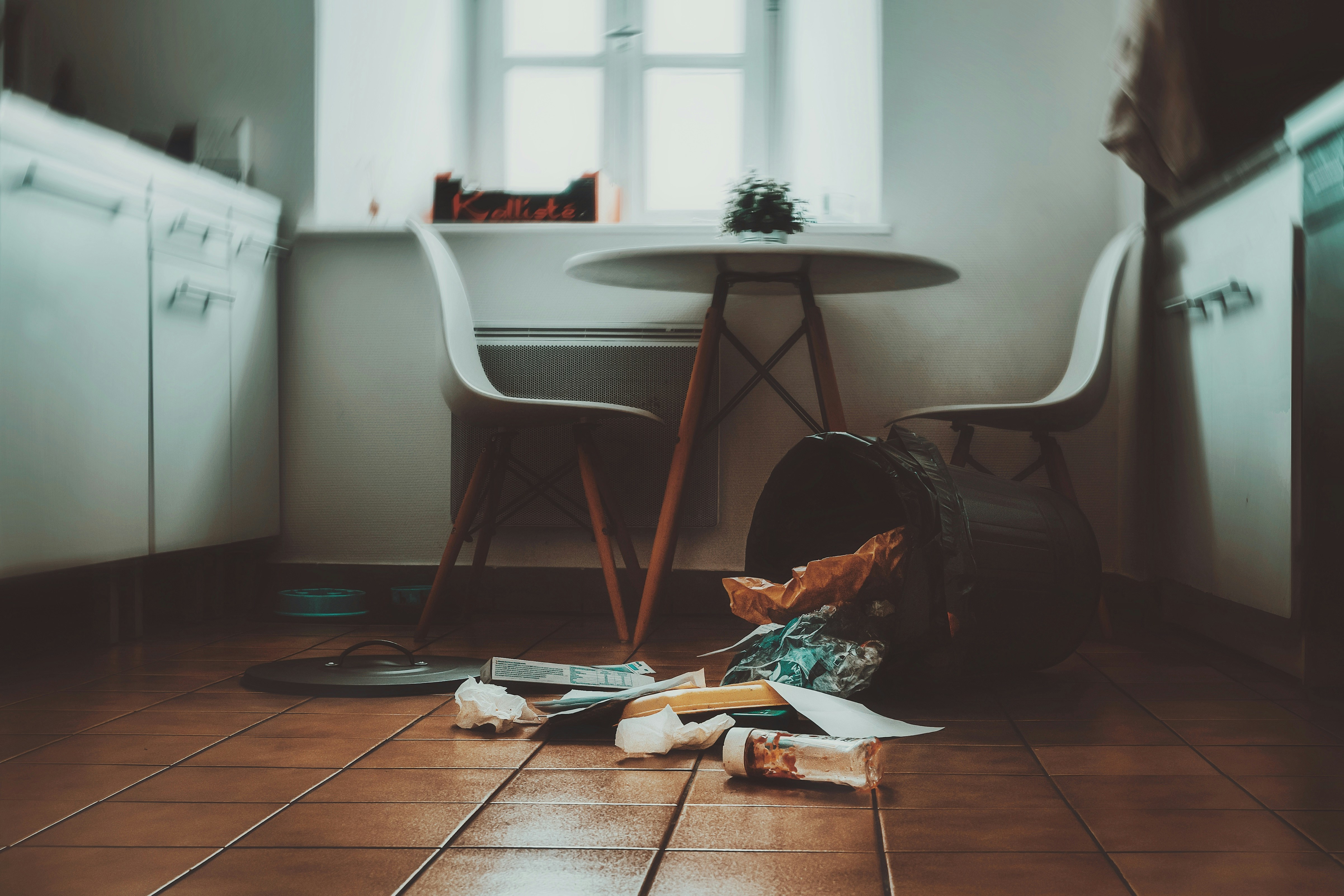 brown wooden chair near white table
