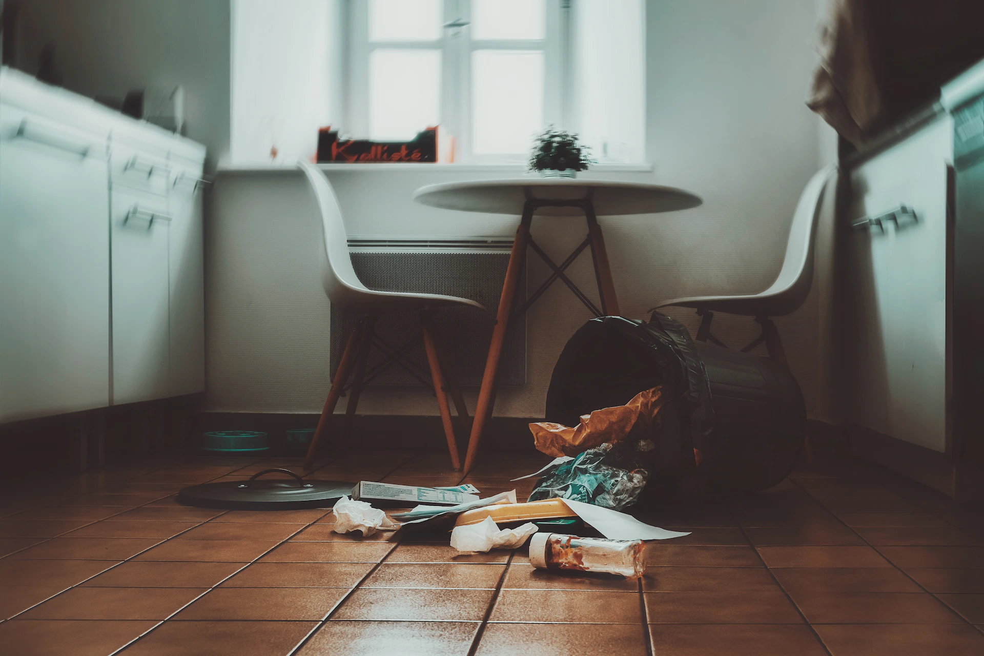 brown wooden chair near white table