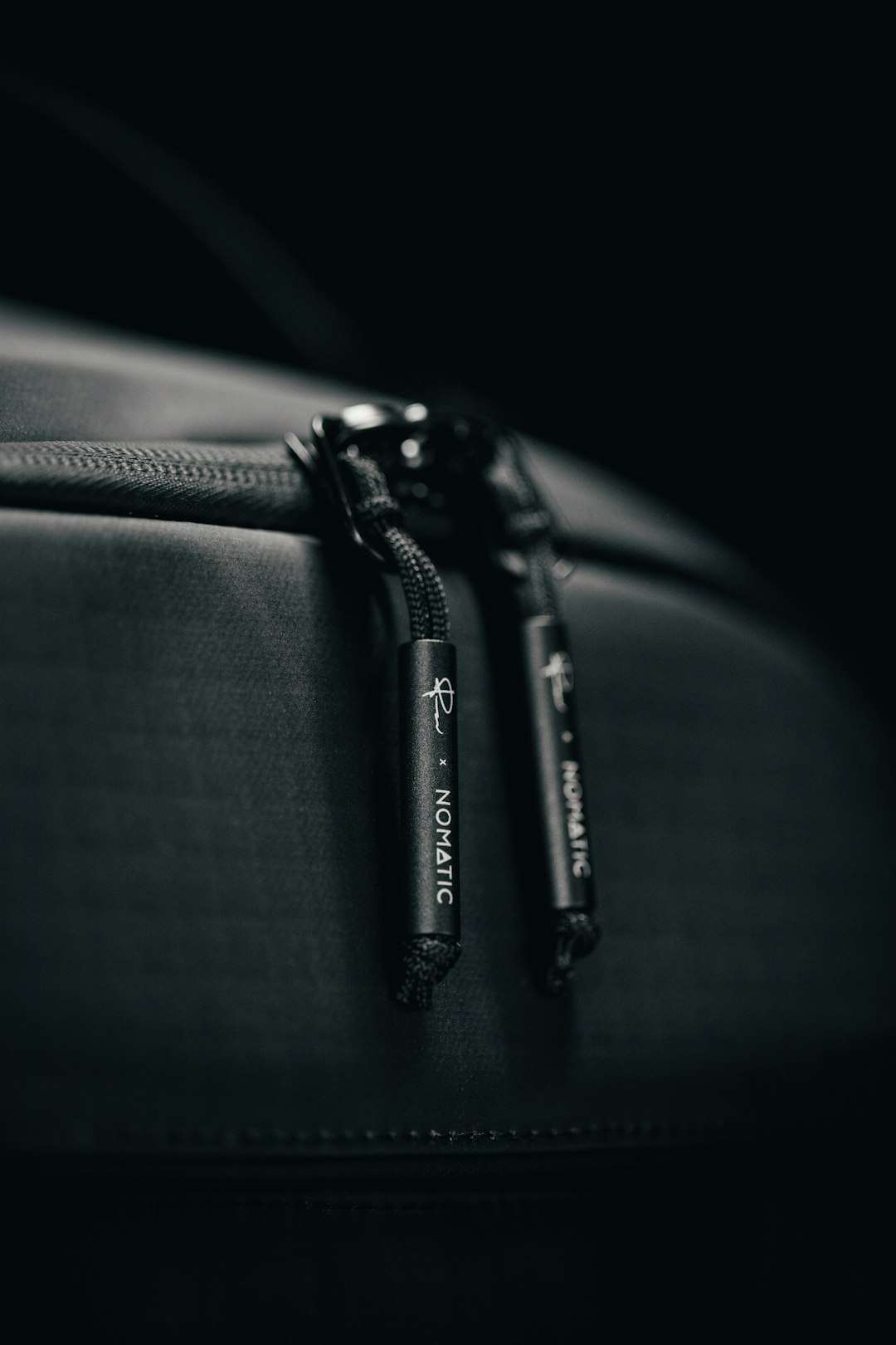 black leather bag in grayscale photography