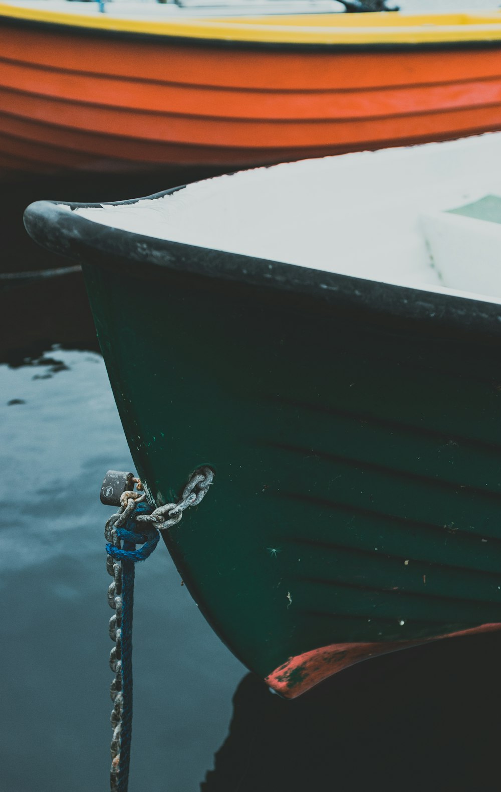 blue rope on black boat