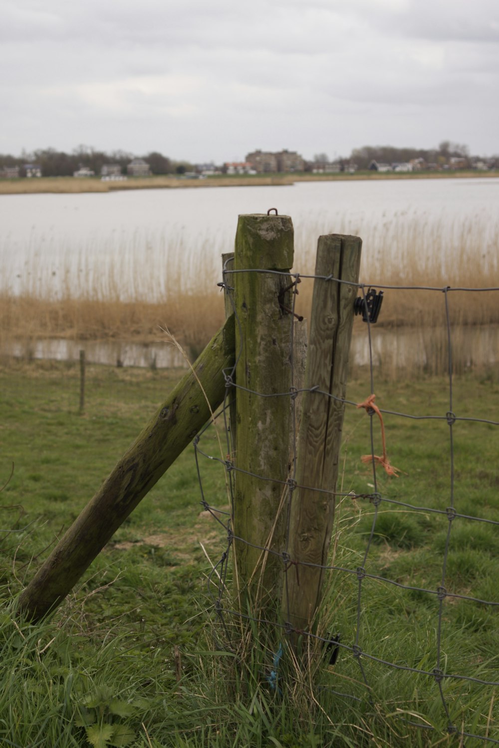 brown wooden post on green grass field during daytime