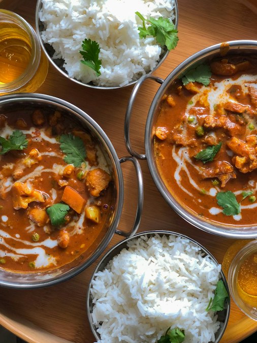 A balanced Indian thali suited to perimenopause nutrition
