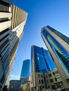 blue and white high rise building