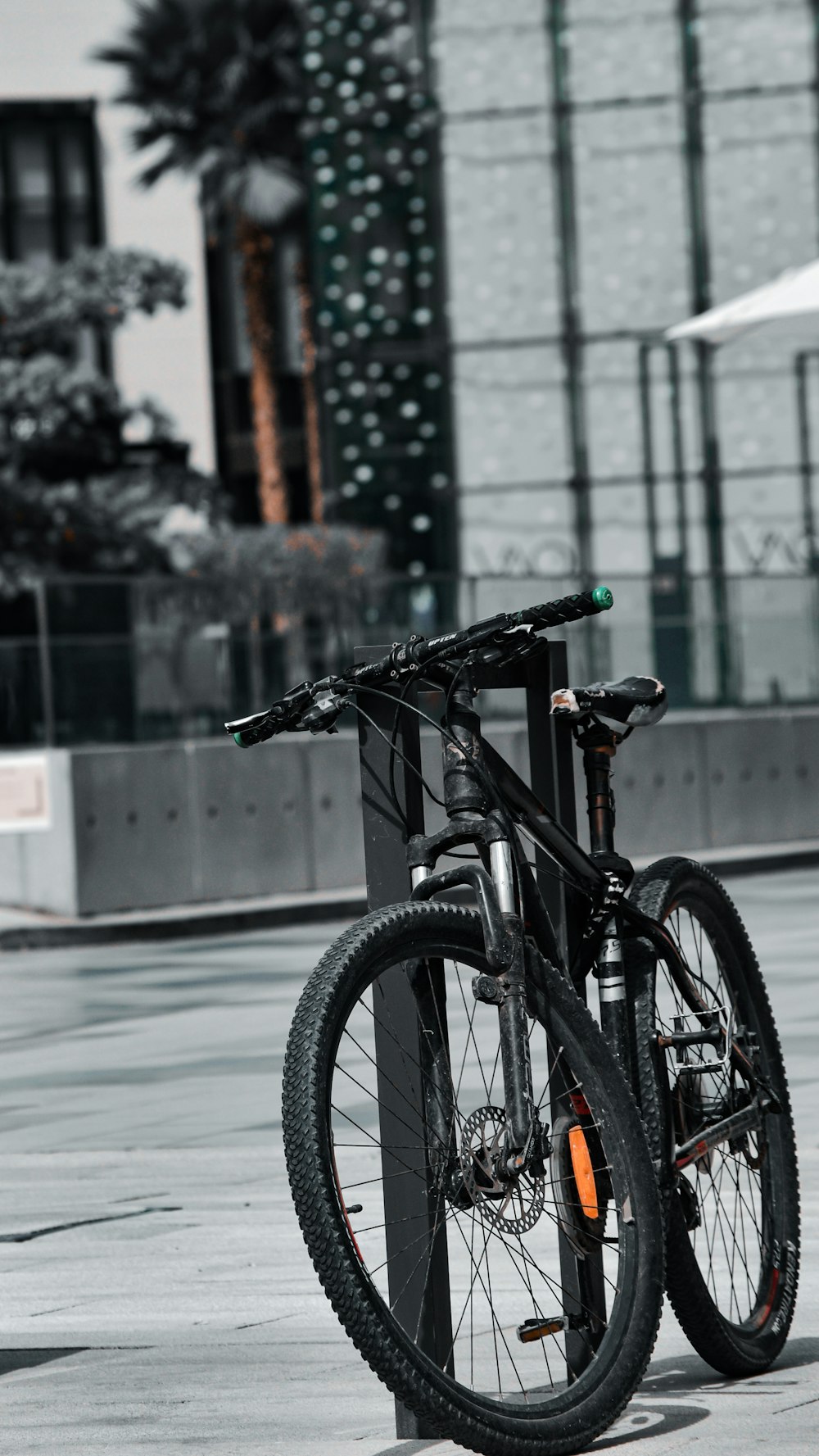 black and brown mountain bike