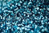 blue and white square beads