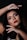 woman with red lipstick and black mascara