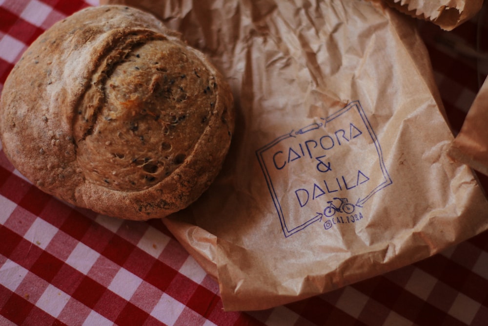 brown bread on brown paper bag