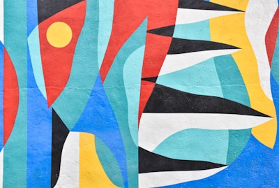 An abstract mural representing resistance through art.