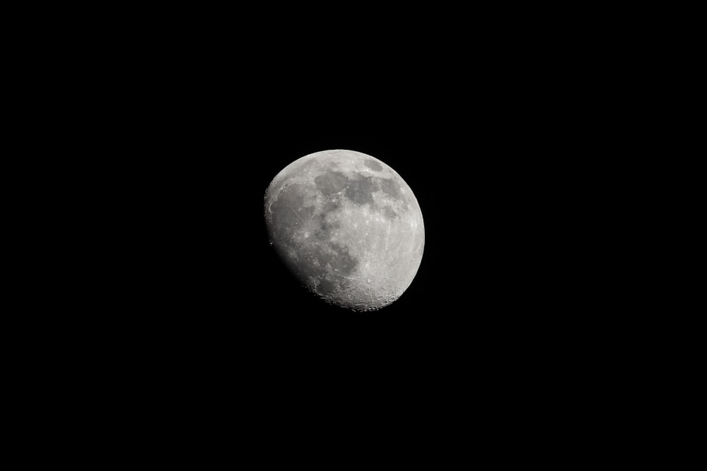 full moon in black background