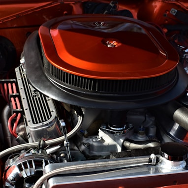 red and black engine bay