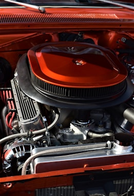 red and black engine bay