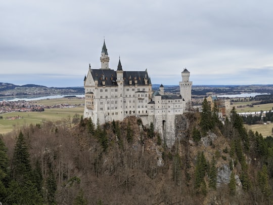 white and black castle on green grass field during daytime in Neuschwanstein Castle Germany