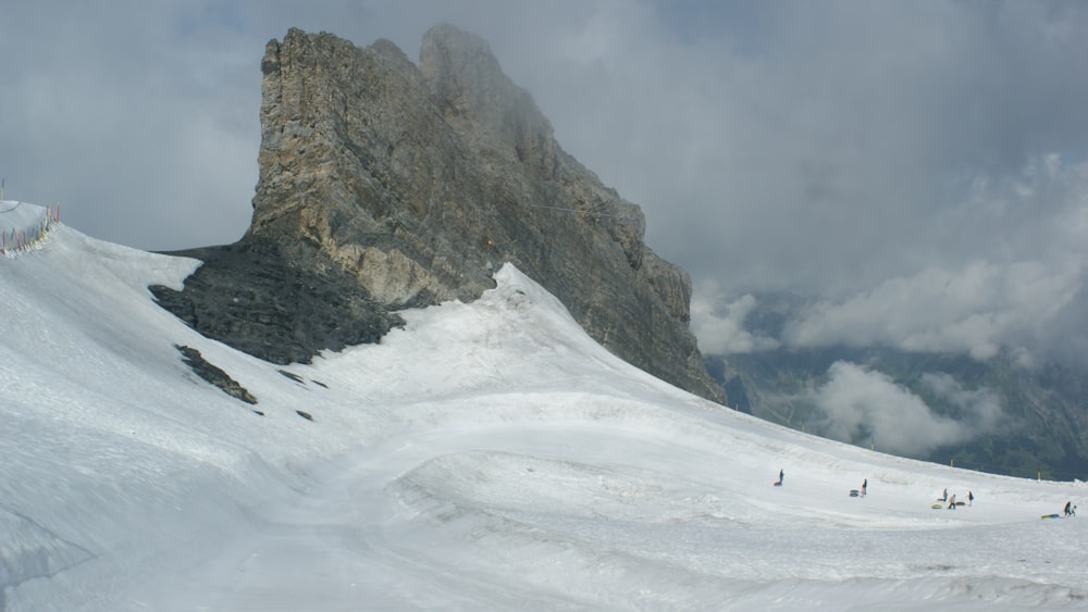 snow covered mountain during daytime