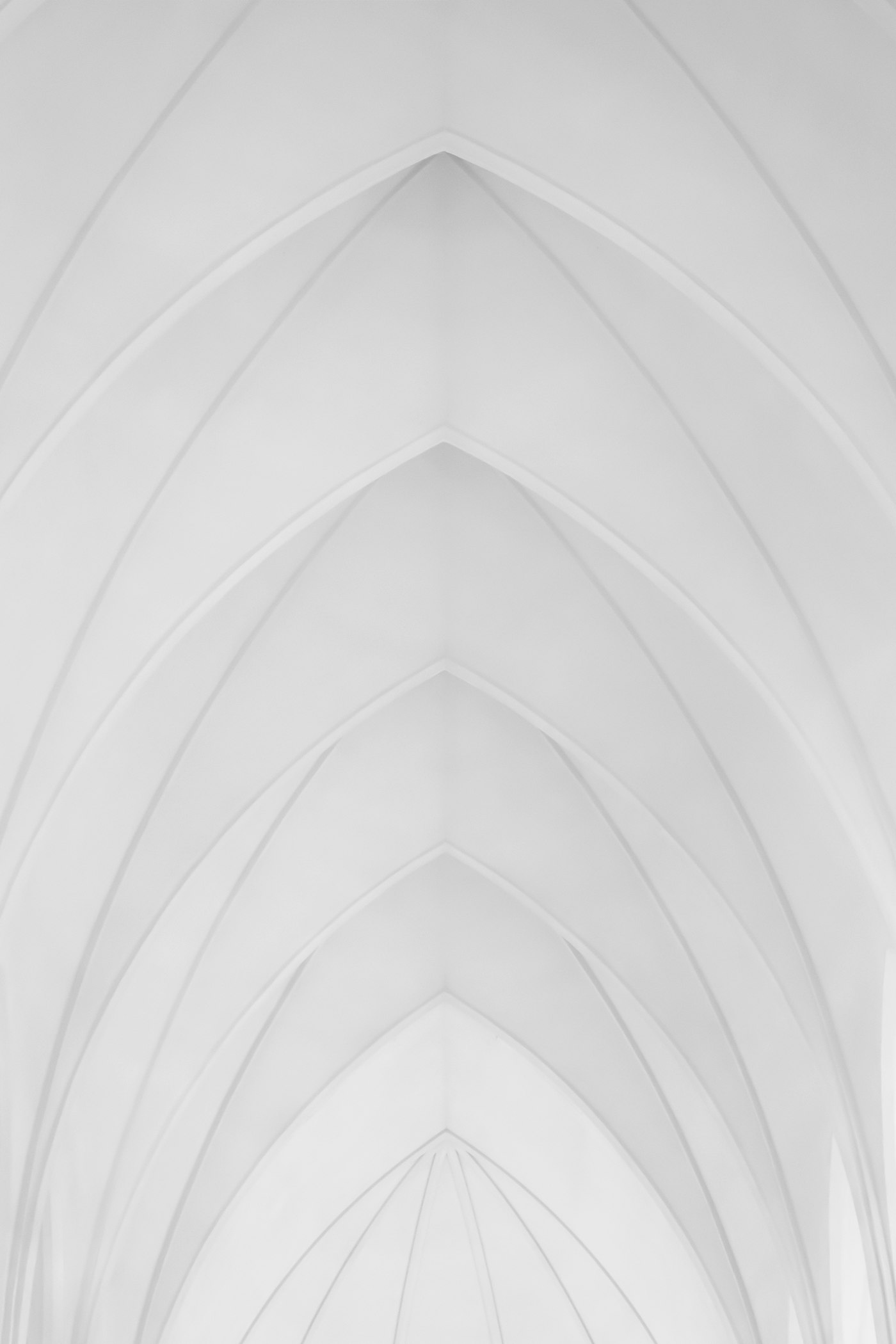 Meridian House — minimal white arches, Reykjavík