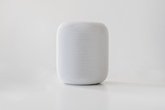 white and black round speaker