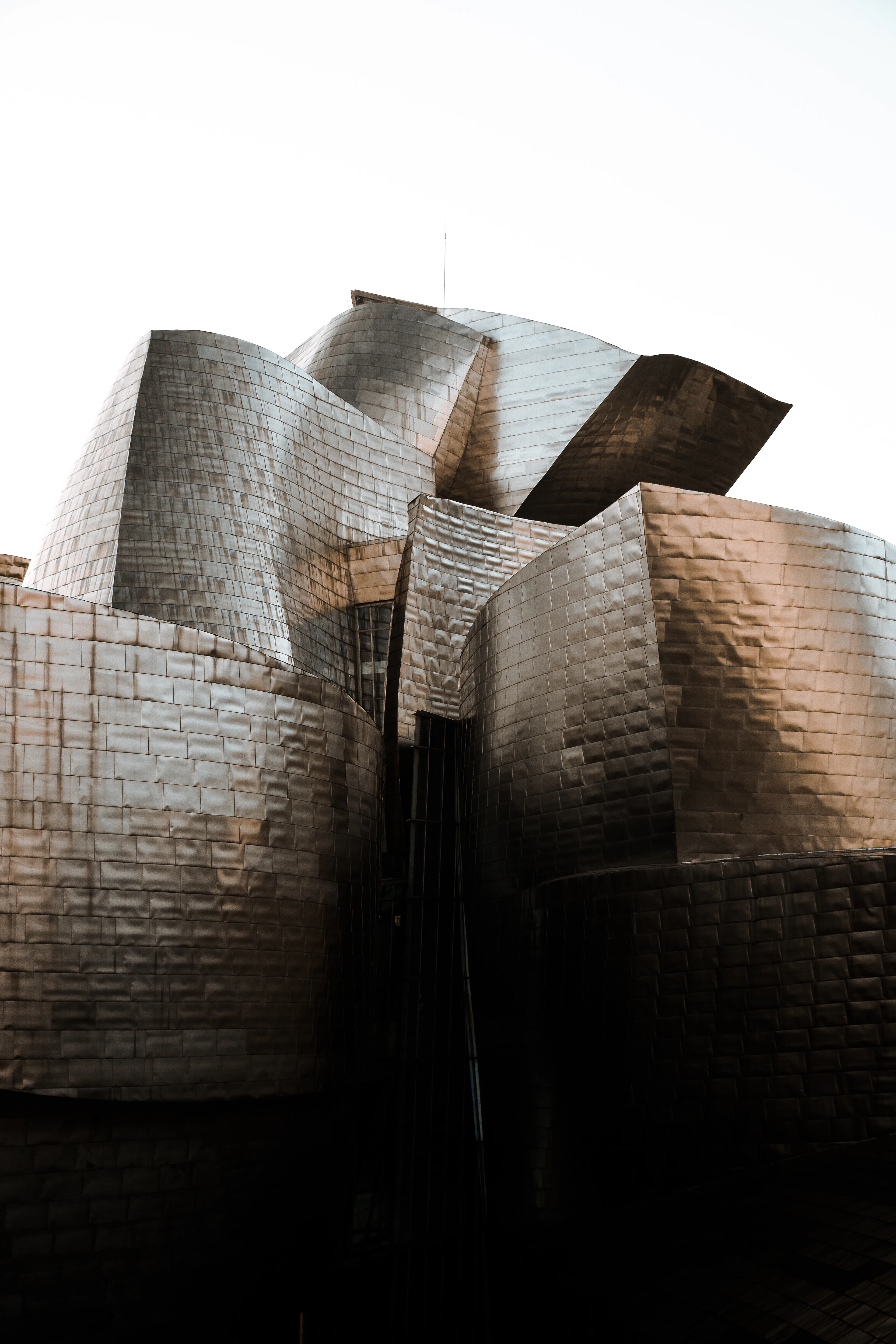 The curved titanium panels of the Guggenheim Museum Bilbao