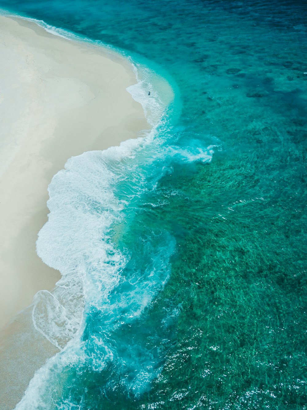 aerial view of ocean waves